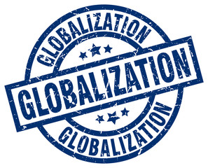Fototapeta premium globalization blue round grunge stamp