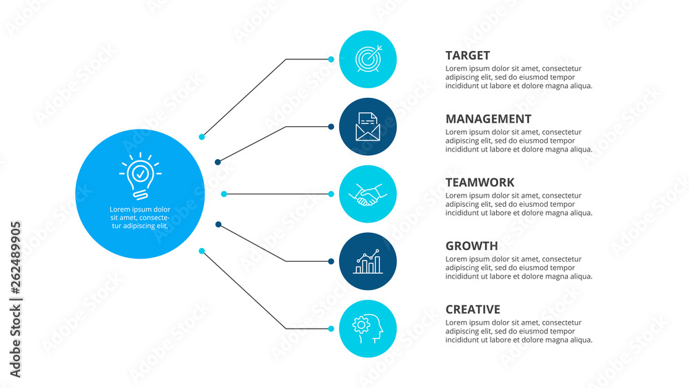 Poster Flowchart infographic template with steps or options. Vector business template for presentation.