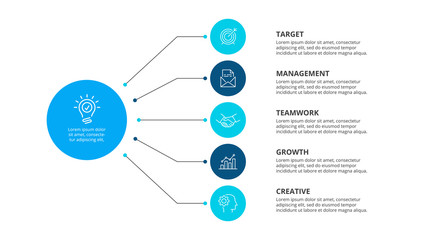 Flowchart infographic template with steps or options. Vector business template for presentation.