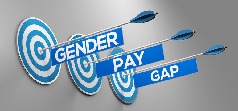 Gender Pay Gap GPG Konzept mit Pfeil und Zielscheibe