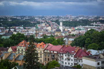 Fototapeta na wymiar Panorama of spring Lvov
