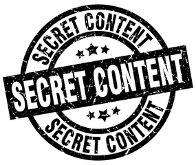 secret content round grunge black stamp