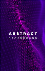 Abstract digital background with purple spectrum surface, neon network texture.