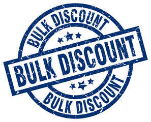 bulk discount blue round grunge stamp