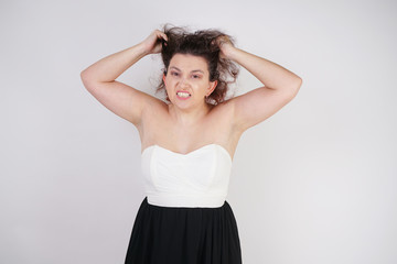 Fototapeta premium nervous depression woman with low self-esteem and emotional burnout