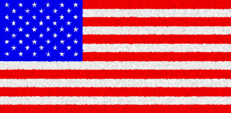Graphic illustration of a flag of the Unined States of America with a star pattern