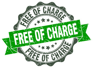 free of charge stamp. sign. seal