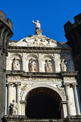 Fototapeta na wymiar Antique triumphal arch in the castle of Nuovo in Naples.
