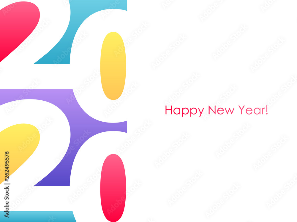 Canvas Prints 2020 happy new year numbers colorful background.