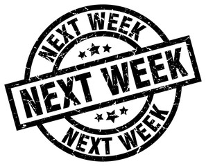 next week round grunge black stamp
