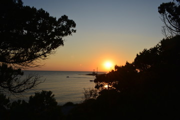 Fototapeta na wymiar sunset sea nature reserve 