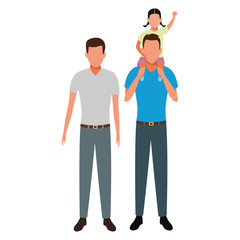 men with child avatar cartoon character