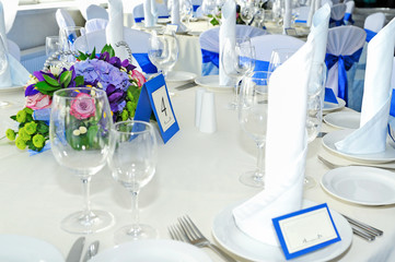 bouquet on the served table