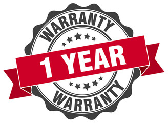 1 year warranty stamp. sign. seal