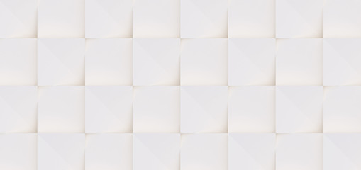 3D pattern made of white and beige geometric shapes, creative background or wallpaper surface made of light and shadow. Futuristic seamless decorative abstract texture design, simple graphic elements