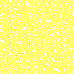 European Union Euro gold coins seamless pattern. T