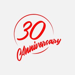 30 Year Anniversary Vector Template Design Illustration