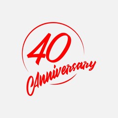 40 Year Anniversary Vector Template Design Illustration