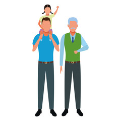 men with child avatar cartoon character