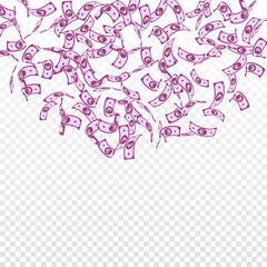 European Union Euro notes falling. Sparse EUR bill