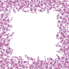 European Union Euro notes falling. Small EUR bills