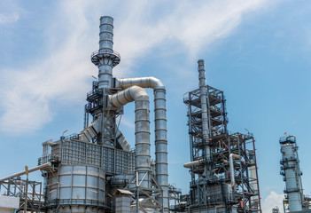 oil Industries plant , The equipment of oil refining, industrial pipelines of an oil-refinery...