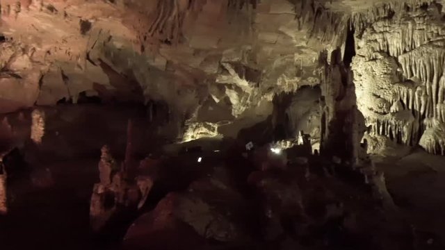 cave of Prometheus in Georgia, enchanting beauty of wildlife, stalactites and stalagmites