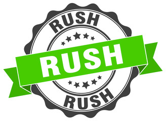 rush stamp. sign. seal