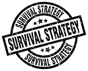 survival strategy round grunge black stamp