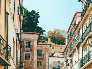 Colorful Apartment Building Facade In Lisbon, Portugal