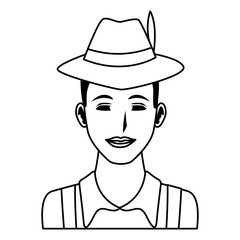 man avatar cartoon character black and white