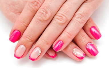  Woman's nails with beautiful manicure fashion design