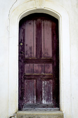 wooden door of old house in village of ljubojno, region prespa, macedonia