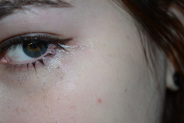 closeup of womans eye