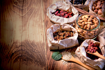 Dried fruit, dry rasin, goji berry, cranberry and blueberry