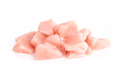 Raw chicken breast isolated on white background, ingredient for make cooking
