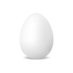 Realistic chicken egg. Blank of natural ecological product. Concept for healthy food, easter holiday. Mock up template for your design.