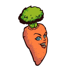 Cartoon carrot.Vector illustration
