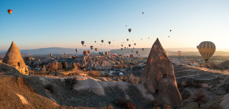 Wonderful balloons in Cappadocia with sunrise view