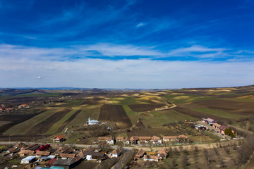 Obraz premium Small village-drone view