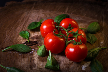 Red, ripe and fresh tomatoes.