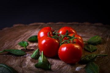 Red, ripe and fresh tomatoes.