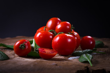 Red, ripe and fresh tomatoes.