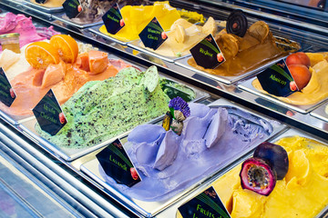 Flavors of ice cream in store