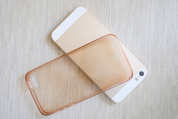 Silicone case for smartphone and phone, isolated