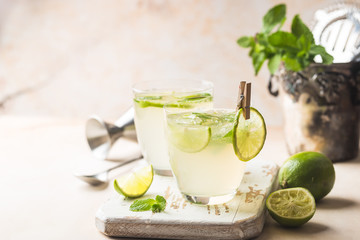 Lemonade or mojito cocktail