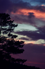 Bright sky at sunset