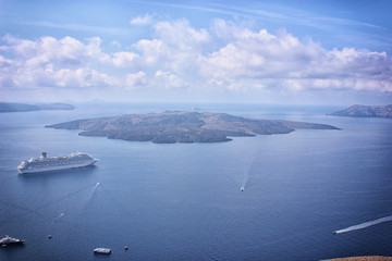 Città di Santorini nella penisola Balcanica della Grecia