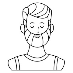 man portrait avatar cartoon character black and white