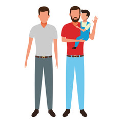men with child avatar cartoon character